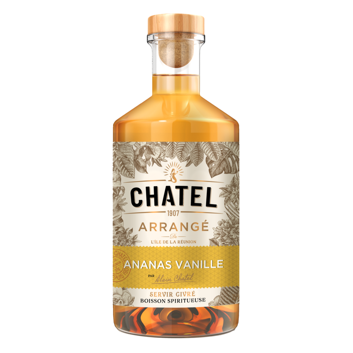 Rhum Arrangés Chatel Ananas-Vanille flambée 35 ° – 70 cl