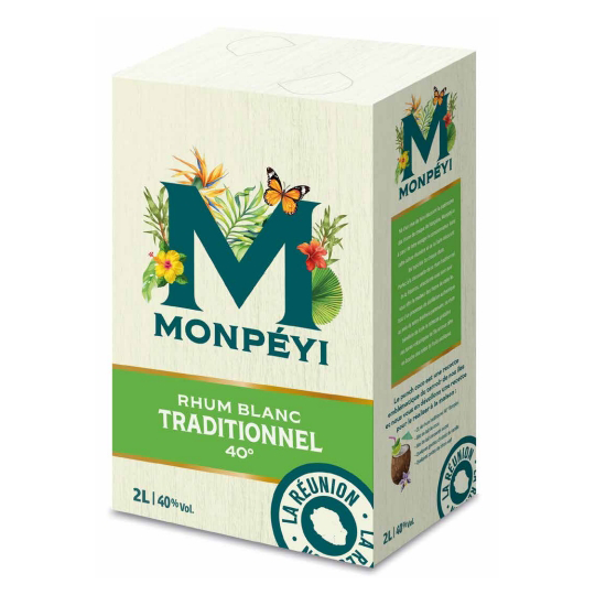 Rhum blanc traditionnel 40° Bib 2L Monpéyi