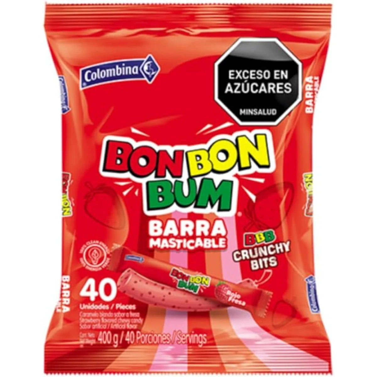 Barra Masticable Bon Bon Bum Fraise Bolsa 50 Unité Tottus Perú