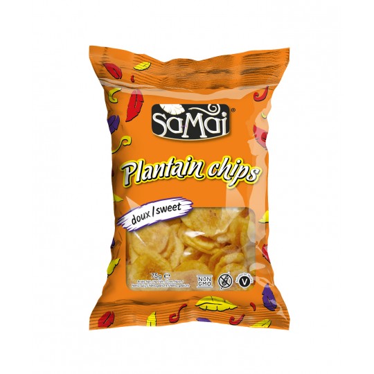 Chips Bananes Plantain sucrées 75g Samai - Lot de 15