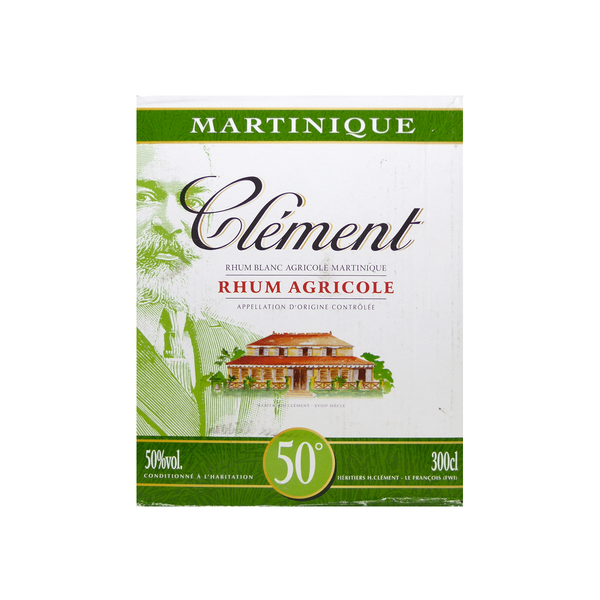 Rhum Agricole Blanc Clément 50° cubi 3 L