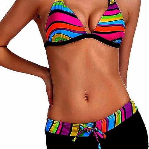 Maillot De Bain shorty 2 pièces multicolore