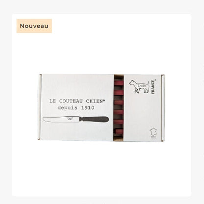 Couteau CHIEN® Edition MICRODENT LE MORDANT X 6 dans boite blanche imprimée