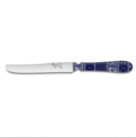 Couteau CHIEN® Manche Impression Acrylique NDOP Bamileke bleu blanc