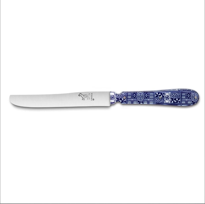 Couteau CHIEN® Manche Impression Acrylique NDOP Baham bleu blanc