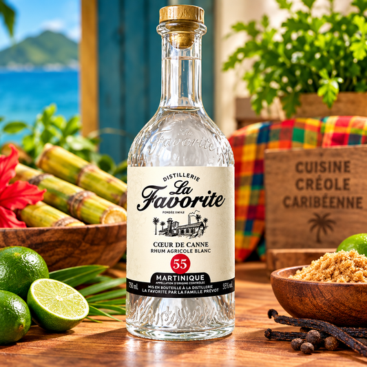 Rhum agricole blanc La Favorite Cœur de canne 55° 70cl