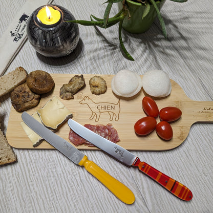 Plateau Apéro gravure Couteau Chien