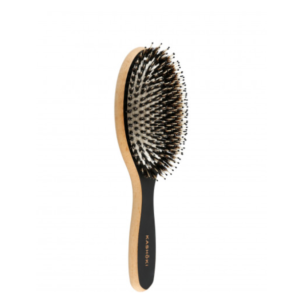 Brosse démêlante sanglier en bois ovale KASHOKI