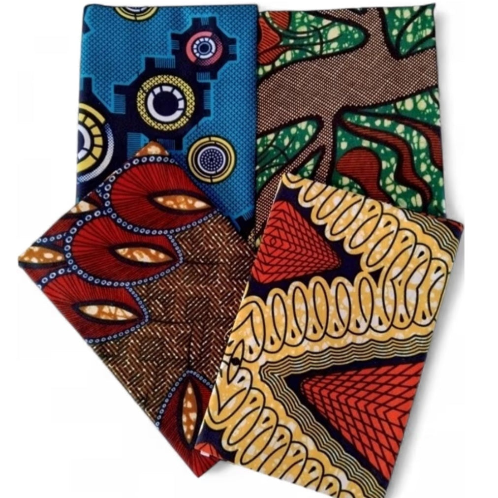 Tissus Wax Africains mélange 4 pièces  90x60cm