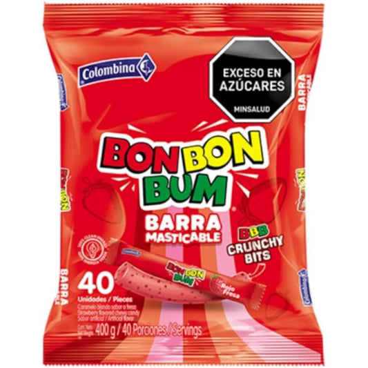 Barra Masticable Bon Bon Bum Fraise Bolsa 50 Unité Tottus Perú