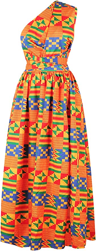 Robe Imprimée Wax Grande Taille Afrique Orange