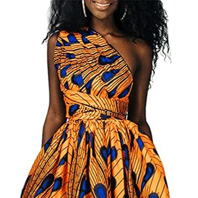 Robe Imprimée Wax Grande Taille Afrique Jaune