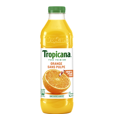 Jus d'orange sans pulpe 1 L PET Tropicana
