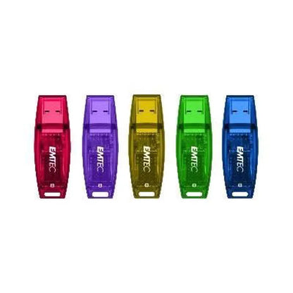 Emtec ECMMD8GC410 - Clé USB - 2.0 - Série Runners - C410 Color Mix - 8 Go - Transparente avec capuchon