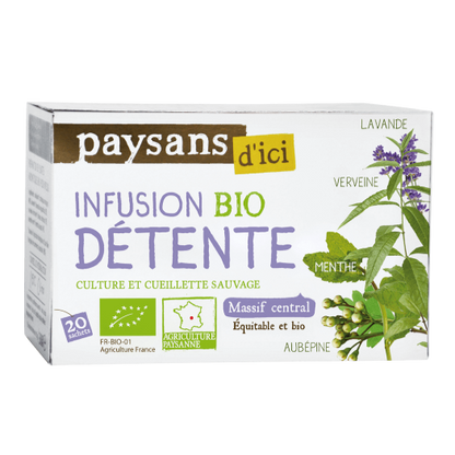 Infusion Bio Ethiquable Détente Massif Central 30gr 20 sachets