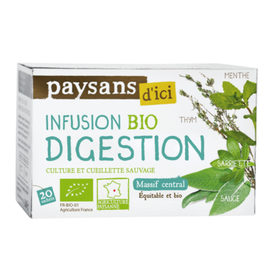 Infusion Bio Ethiquable Digestion Massif Central 30gr 20 sachets