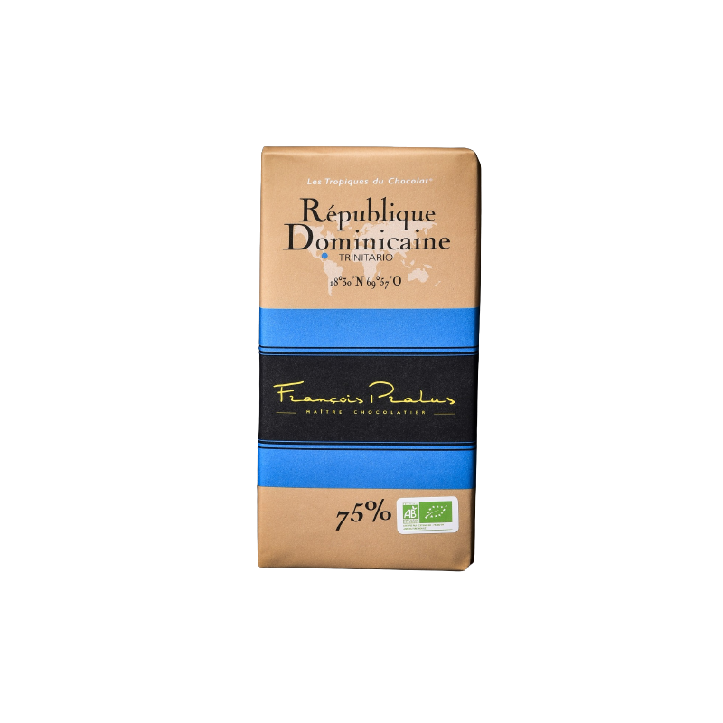 Pralus Chocolat Noir Bio 75% République Dominicaine tablette 100 g